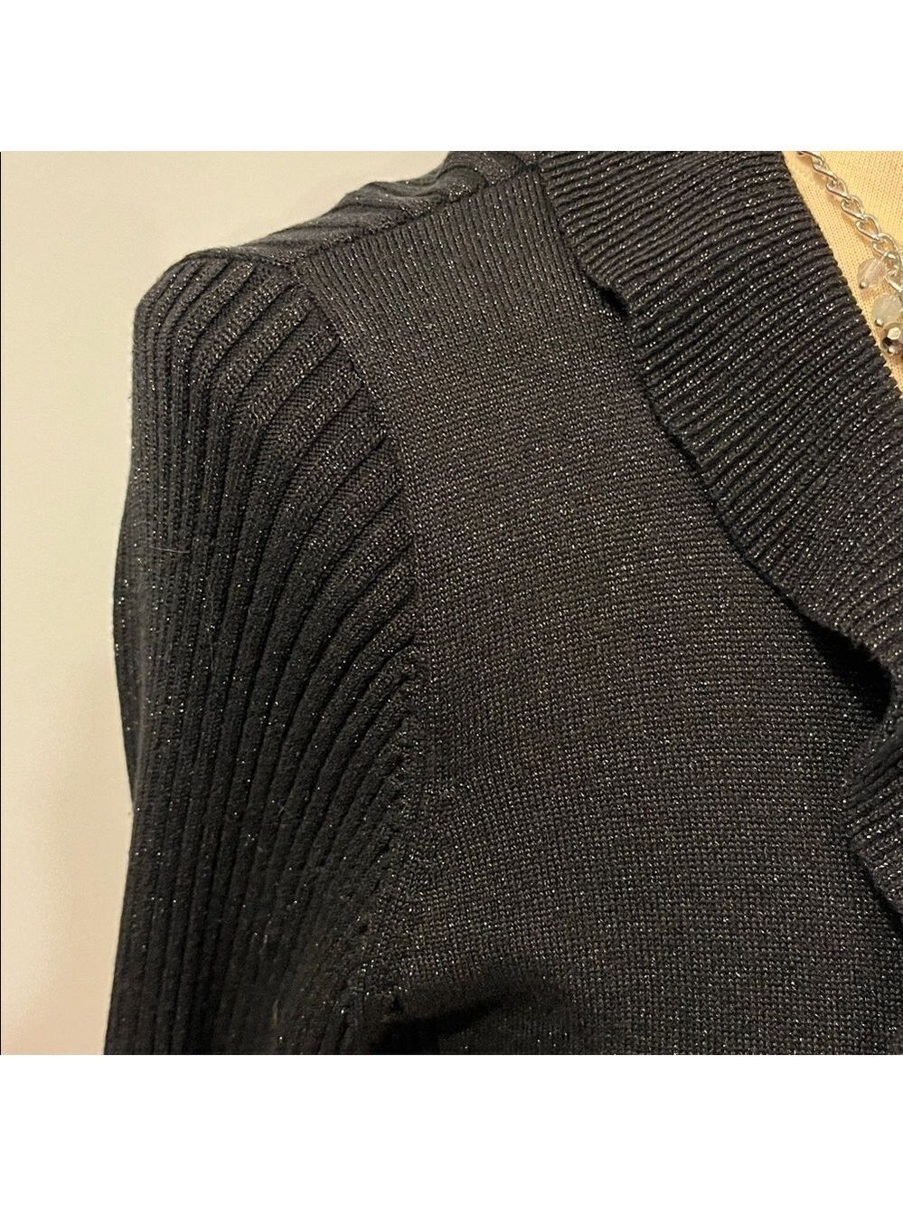 NINE WEST Silk Rayon Open Ruffle Ribbed Cardigan 1X - Picture 3 of 12